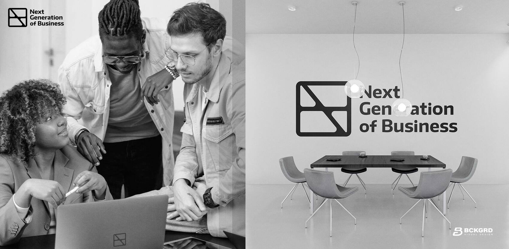Young adults in a casual meeting in a office space.